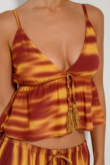 Κροπ τοπ με tie dye print