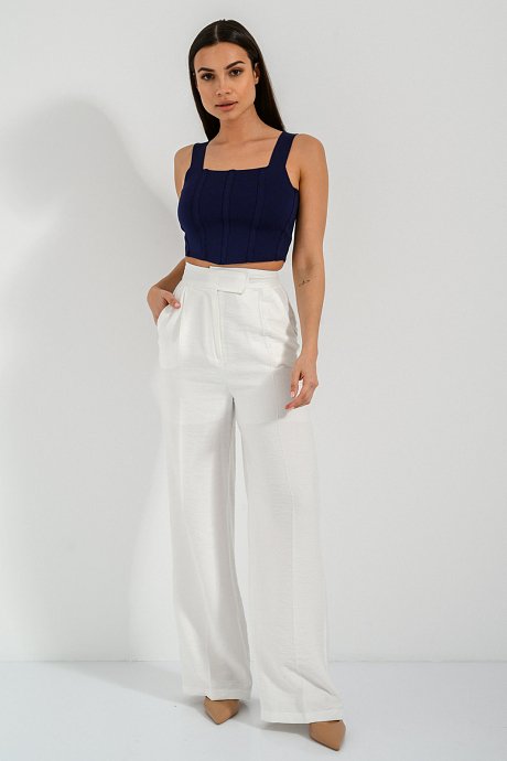 Cropped knit with straps