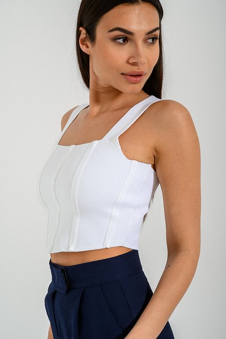 Cropped knit with straps