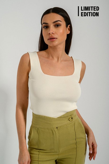 Rib knit with straps