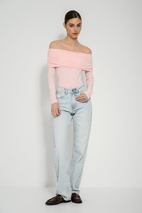 Off shoulder top with shirring details
