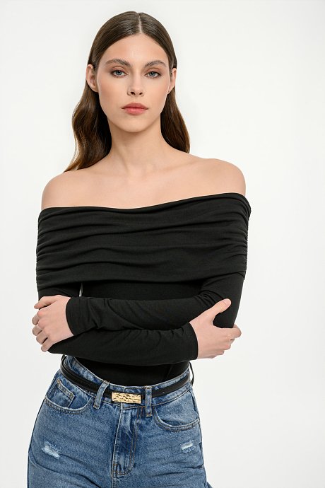 Off shoulder top with shirring details