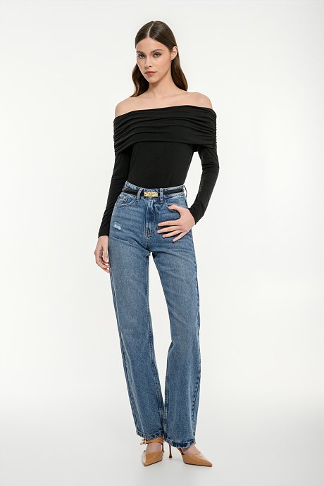 Off shoulder top with shirring details