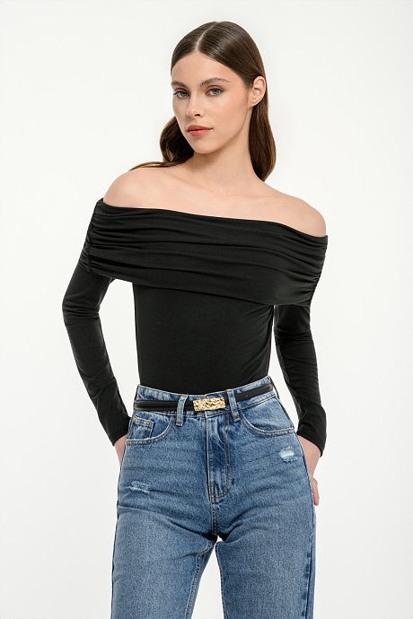Off shoulder top with shirring details