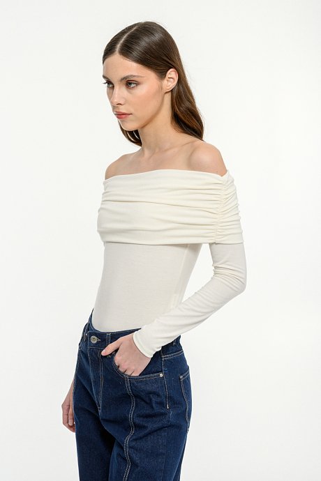 Off shoulder top with shirring details