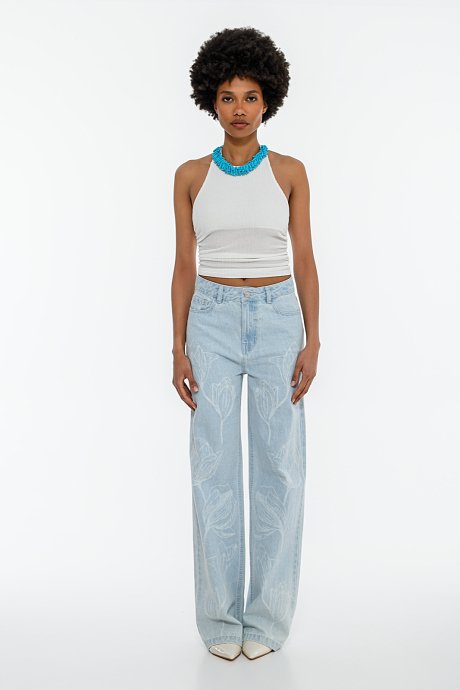 Halter γκοφρέ crop τοπ με σούρες