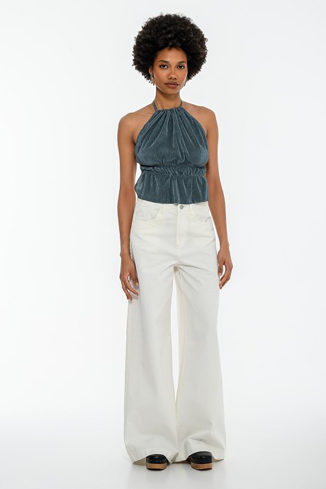 Pleated halter top