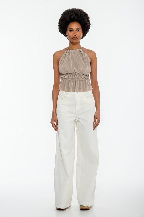 Pleated halter top
