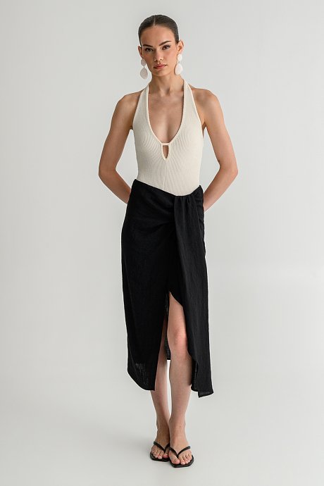 Halter bodysuit with cut out detail