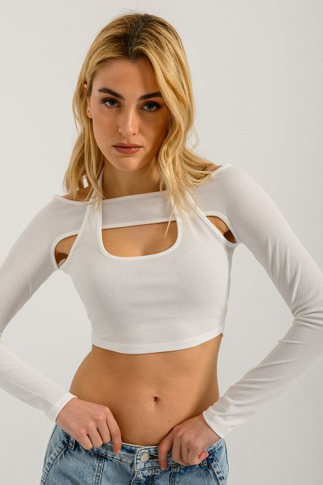 Ribbed crop top with detail
