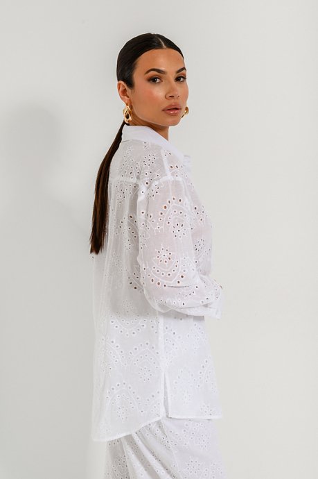 Oversized shirt with perforated details