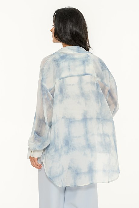 Oversized ημιδιάφανο πουκάμισο tie dye