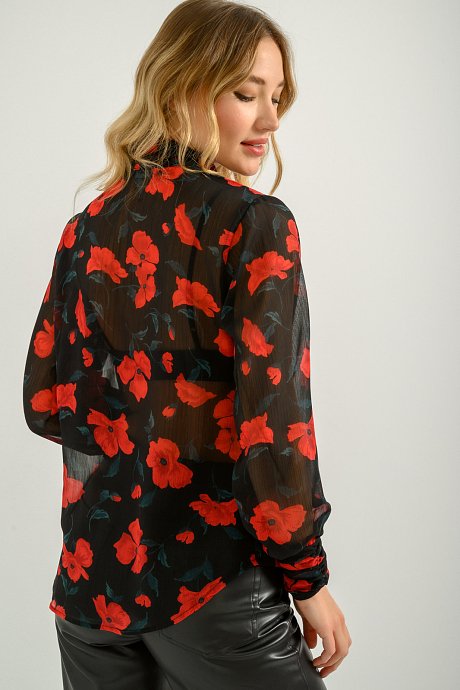 Semi-see through floral shirt