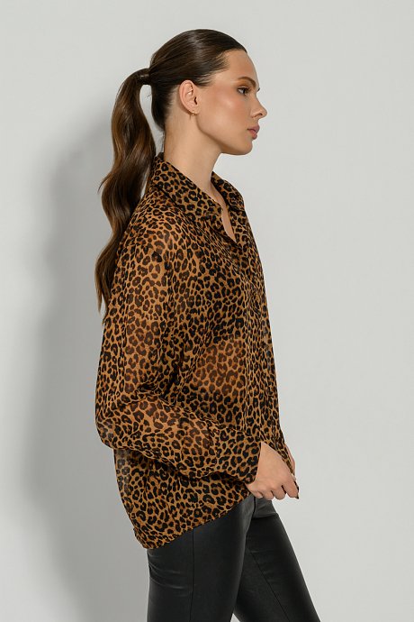 Ημιδιάφανο λεοπάρ πουκάμισο