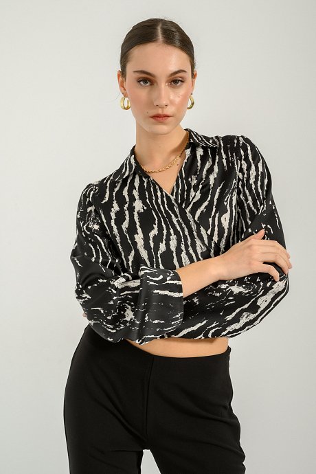 Cruise shirt with satin effect and print