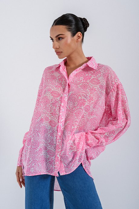 Semi see- through floral shirt