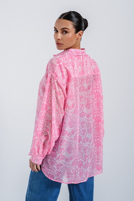 Semi see- through floral shirt