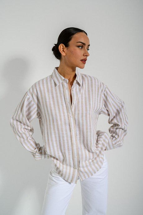 Linen shirt with stripes