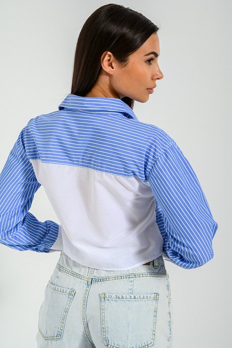 Cropped shirt with stripes