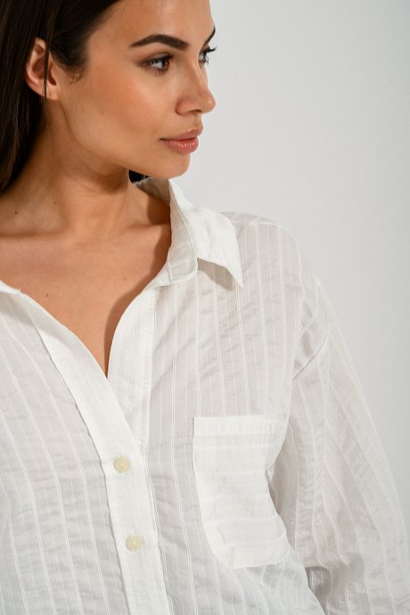 Semi see-through shirt with stripes
