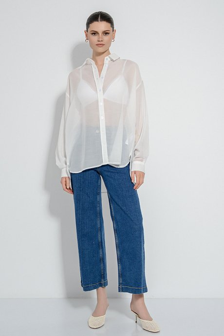 Oversized see through πουκάμισο