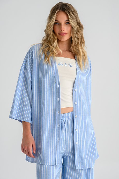Oversized ριχτό πουκάμισο με ρίγες
