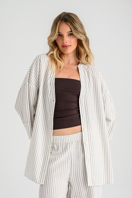 Oversized ριχτό πουκάμισο με ρίγες