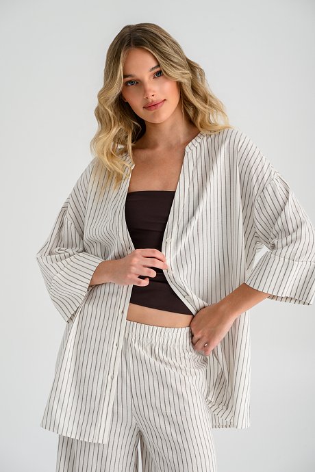 Oversized ριχτό πουκάμισο με ρίγες