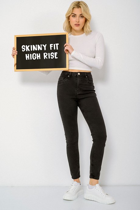 High rise skinny denim