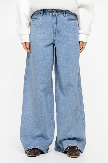 Wide leg ντένιμ με λάστιχο