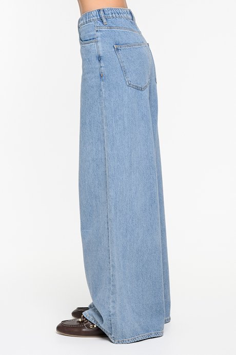 Wide leg ντένιμ με λάστιχο