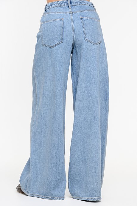 Wide leg ντένιμ με λάστιχο