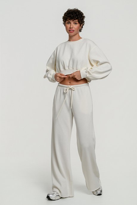 Φούτερ παντελόνι φόρμα wide leg