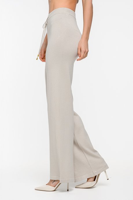 Πλεκτό wide leg παντελόνι με λάστιχο