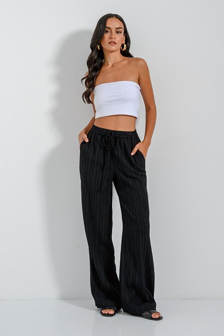 Straight leg trousers with waistband
