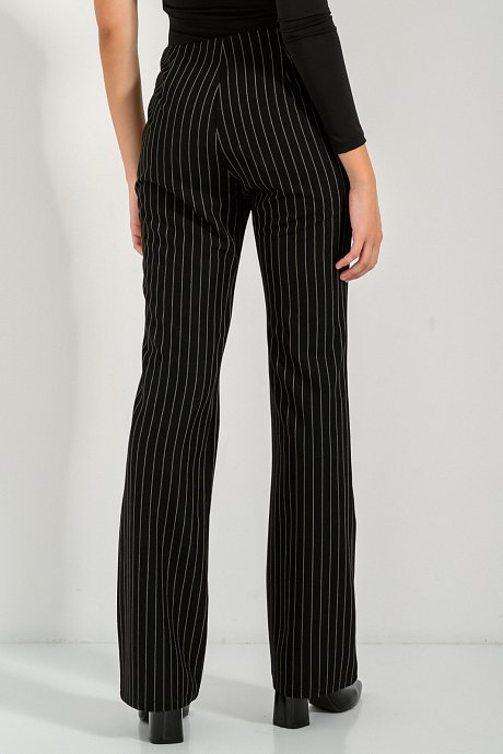 Flared trousers with stripes