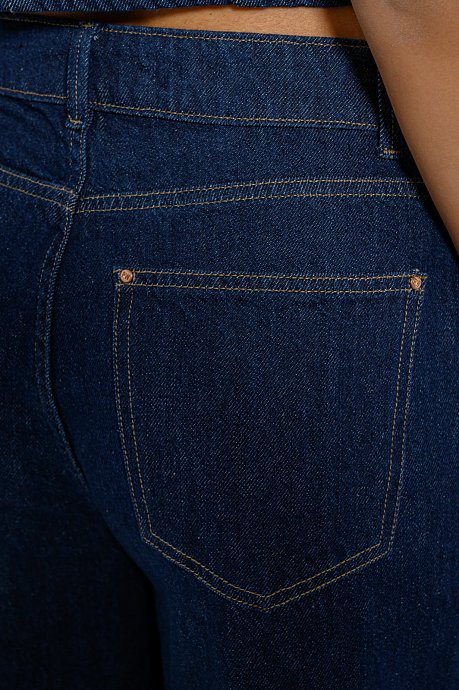 Wide leg ντένιμ με ξέφτια