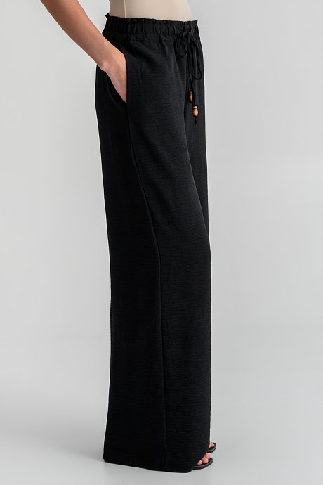 Wide leg παντελόνα με κορδόνι με χάντρες