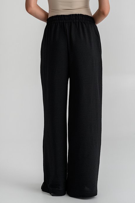 Wide leg παντελόνα με κορδόνι με χάντρες