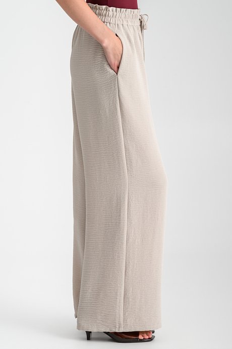 Wide leg παντελόνα με κορδόνι με χάντρες