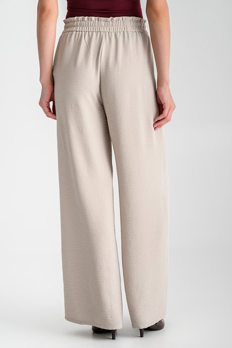 Wide leg παντελόνα με κορδόνι με χάντρες