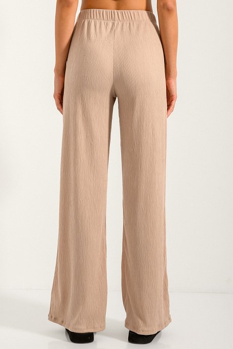 Wide leg trousers with elastic waistband