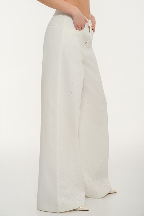 Wide leg ντένιμ με στρας