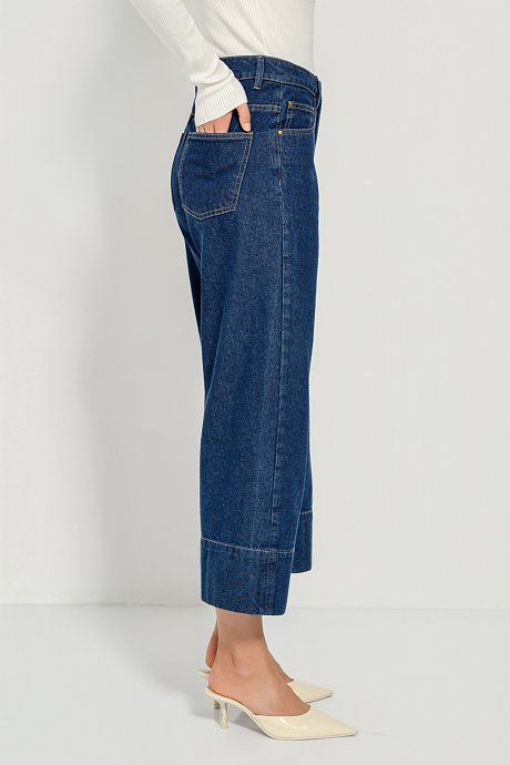 Wide leg ντένιμ κιλότ