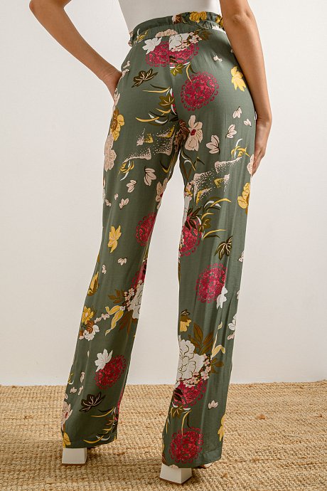 Wide leg floral trousers