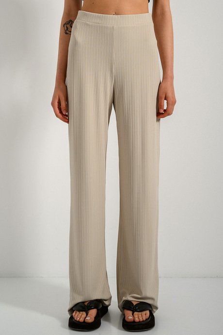Ribbed wide leg trousers
