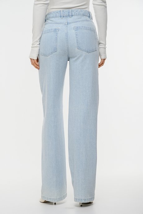 Wide leg ντένιμ με φλοράλ print