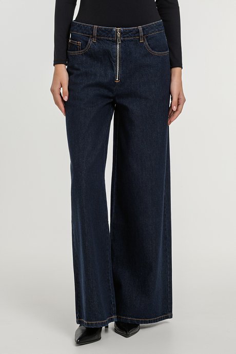 Wide leg ντένιμ με φερμουάρ