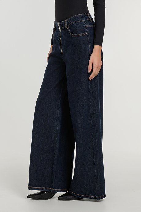 Wide leg ντένιμ με φερμουάρ