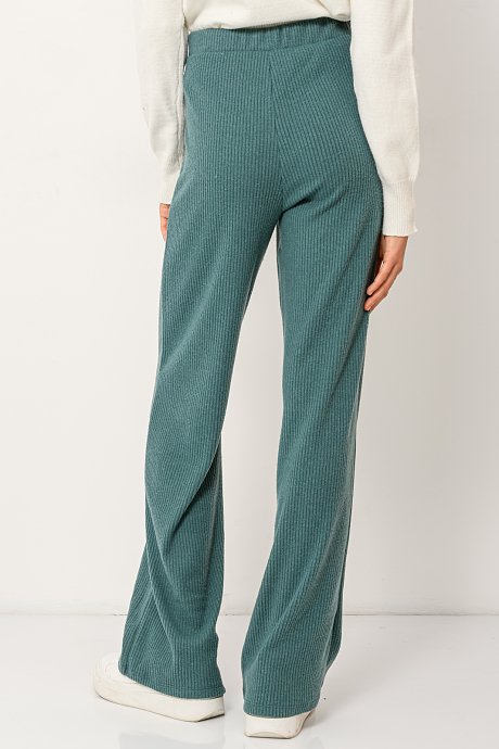 Ribbed straight leg trousers